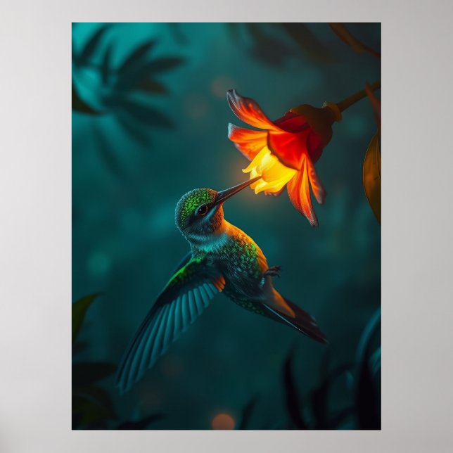 Hummingvogel im Garten Poster (Vorne)
