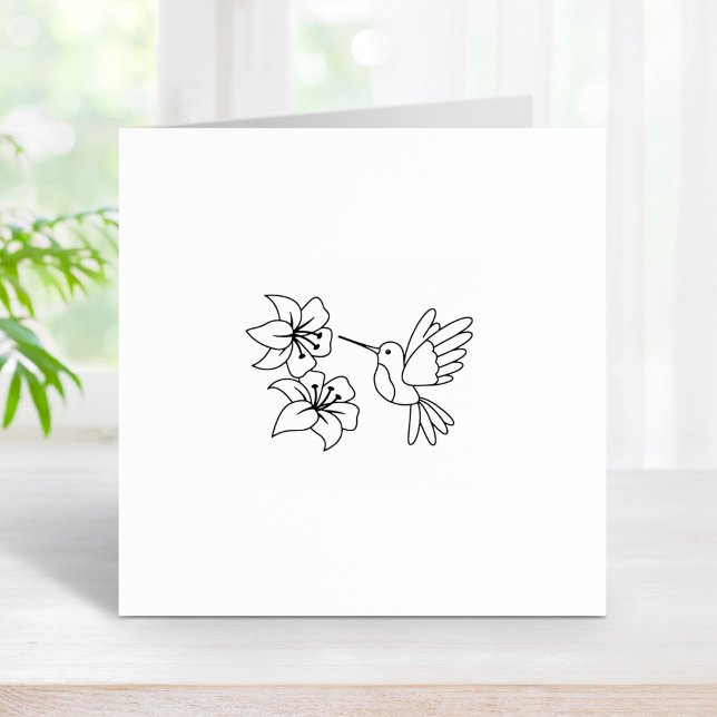 Hummingvogel in der Nähe von Blume 2 Gummistempel (Von Creator hochgeladen)