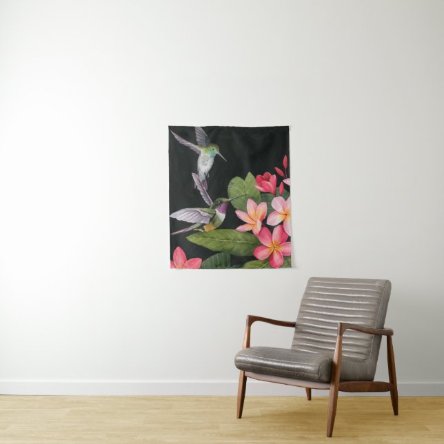 Hummingvögel in der Plumeria Wandteppich (Beispiel)