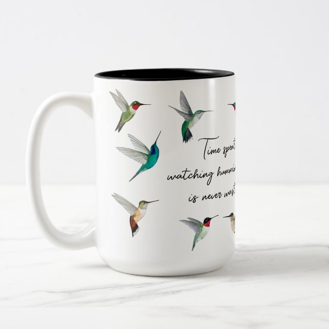 Hummingvögel in Nordamerika Zweifarbige Tasse (Links)