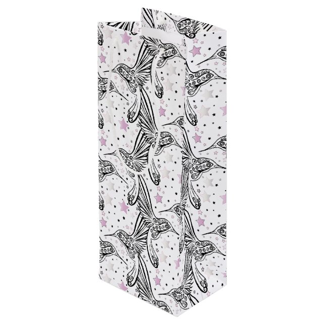 Hummingvögel IV Geschenktüte Für Weinflaschen (Rückseite Schrägansicht)