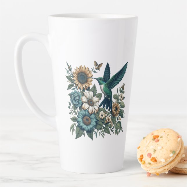 Hummingvogel mit Blume Latte Tasse (Beispiel)