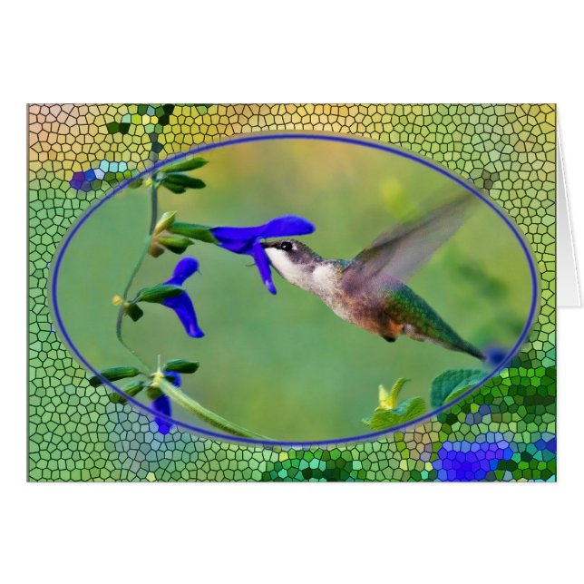 Hummingvogel mit festem Glas (Vorderseite (Horizontal))