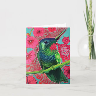 Hummingvogel mit Petunias Karte