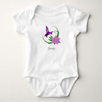 Hummingvogel mit rosa Blume Baby Girl Shirt