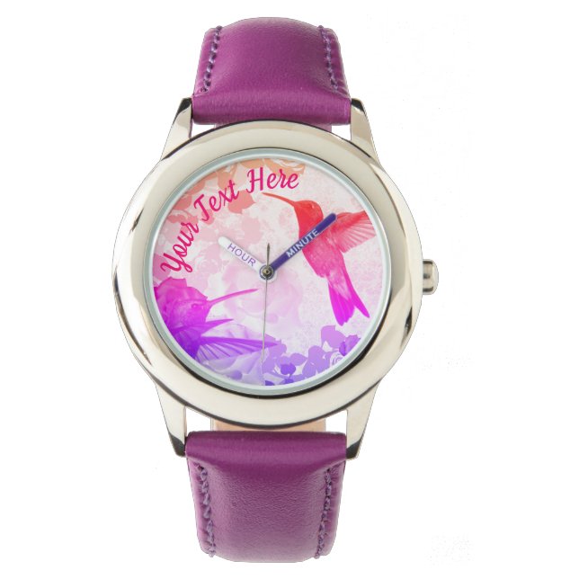 Hummingvögel Personalisiert Armbanduhr (Vorderseite)