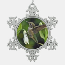Hummingvogel Schneeflocken Zinn-Ornament