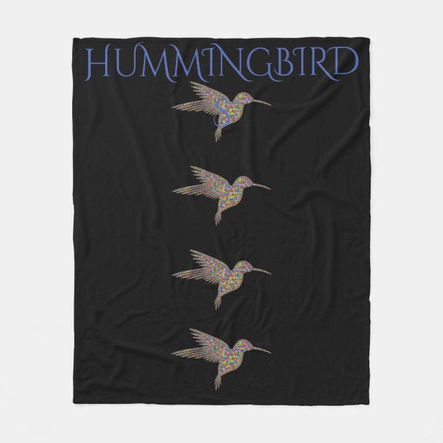 Hummingvogel schwarze Fleecedecke. Fleecedecke (Vorderseite)