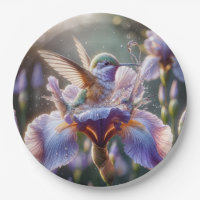 Hummingvogel stürzt in eine Iris