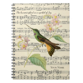 Hummingvogel-Symbol für Freudenanerkenntnis Notizblock