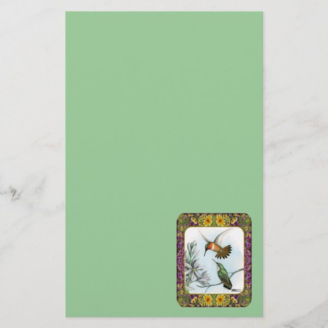 Hummingvögel und Blume #2 Briefpapier (Vorderseite)