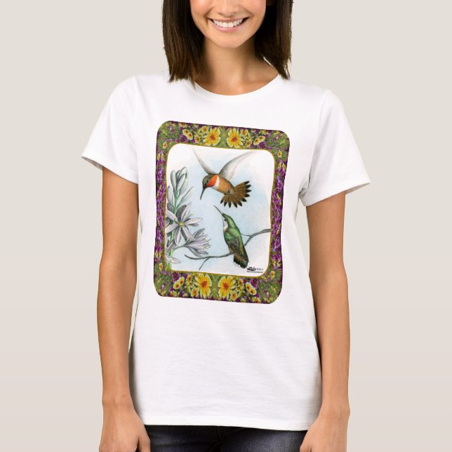 Hummingvögel und Blume #2 T-Shirt (Vorderseite)