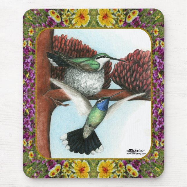 Hummingvögel und Blume #3 Mousepad (Vorne)