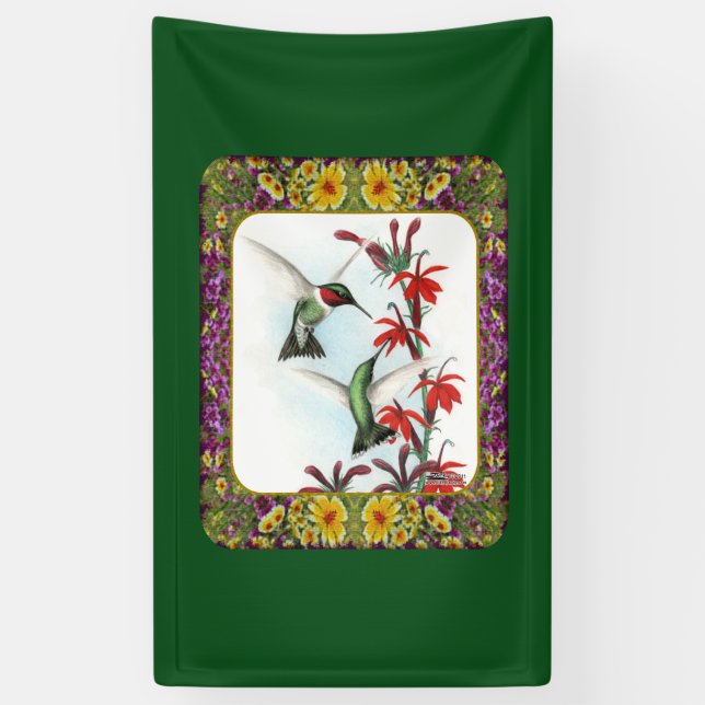 Hummingvögel und Blume #5 Banner (Vertikal)