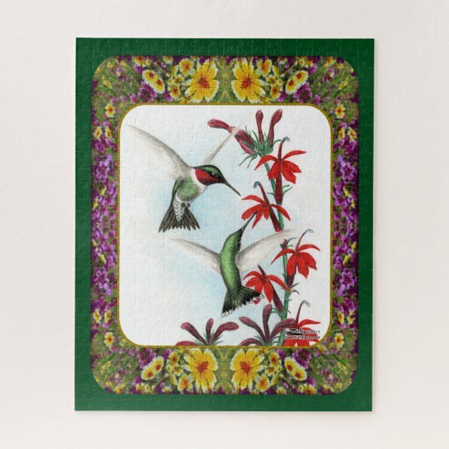 Hummingvögel und Blume #5 Puzzle (Vertikal)