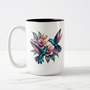 Hummingvogel und Blume Groß Zweifarbige Tasse