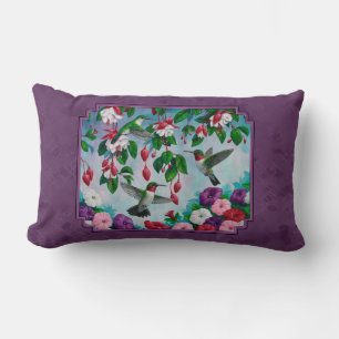 Hummingvögel und Blume Lila Lendenkissen