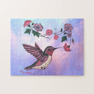 Hummingvogel und Blume Puzzle