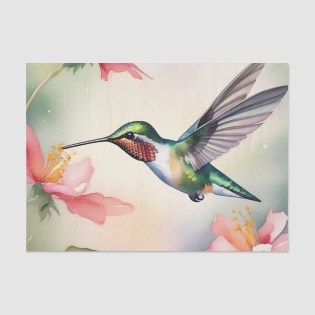 Hummingvogel und Blume Seidenpapier (Vorderseite)
