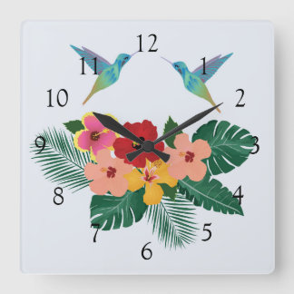 Hummingvögel und Blume Uhr