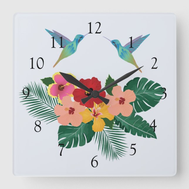 Hummingvögel und Blume Uhr (Vorderseite)