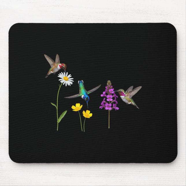 Hummingvogel und Blume Witzvogel über Männer Fraue Mousepad (Vorne)