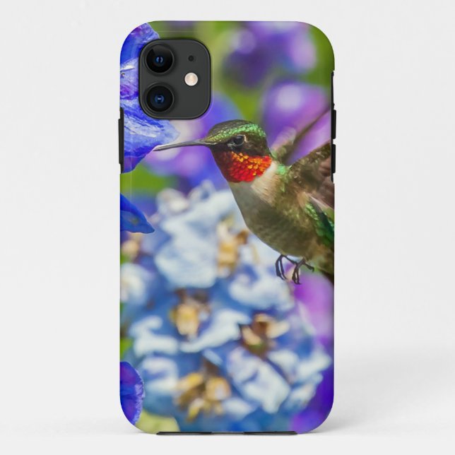 Hummingvogel und Delphinium Case-Mate iPhone Hülle (Rückseite)