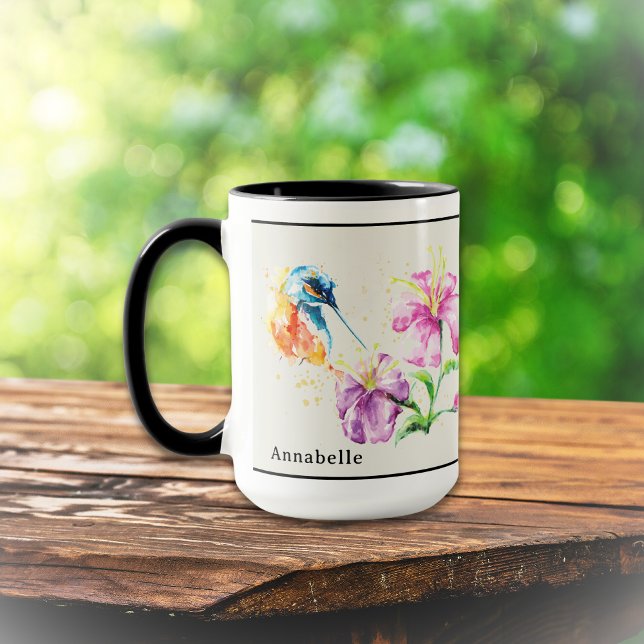 Hummingvogel und Flora personalisierte Umarmung Tasse (Von Creator hochgeladen)