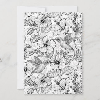 Hummingvögel und Hibiskus Blume b&w