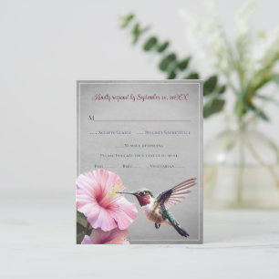 Hummingvogel und Hibiskus   Grey Wedding RSVP