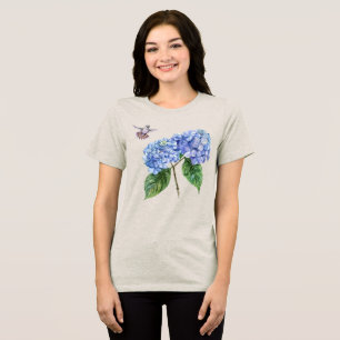 Hummingvogel und Hydrangea Tri-Blend Shirt