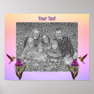 Hummingvogel und Iris Blume kreieren Poster