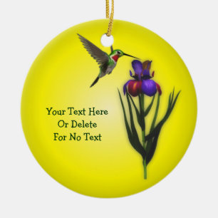 Hummingvogel und Iris-Blume Personalisiert Keramikornament