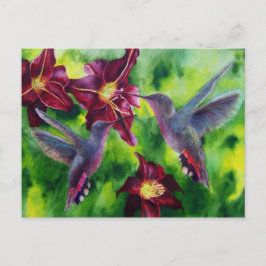 Hummingvögel und Lilien Postkarte