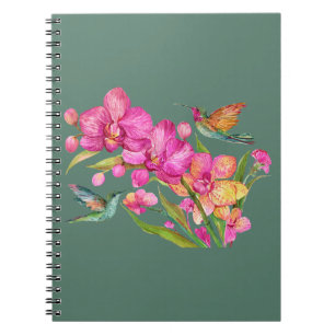 Hummingvogel und Orchideen Notizblock