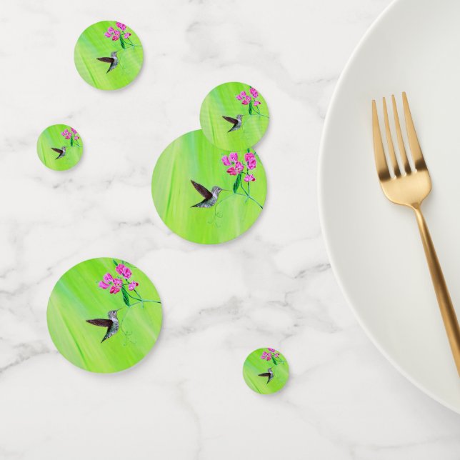 Hummingvogel und Platterbsen Malerei Konfetti (Gruppe)