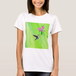 Hummingvogel und Platterbsen Malerei T-Shirt