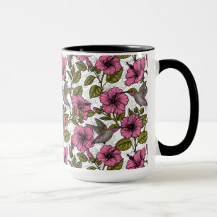 Hummingvögel und rosa Hibiskus Blume Tasse