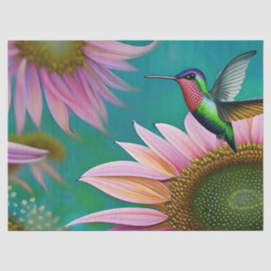 Hummingvogel und rosa Sonnenblumen Seidenpapier