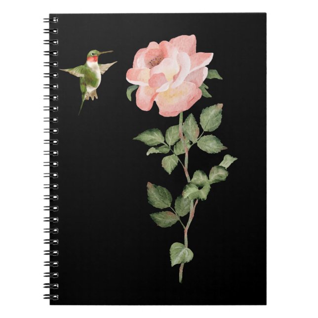 Hummingvogel und Rose Notizblock (Vorderseite)