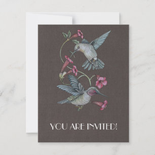 Hummingvögel und Wein Einladung
