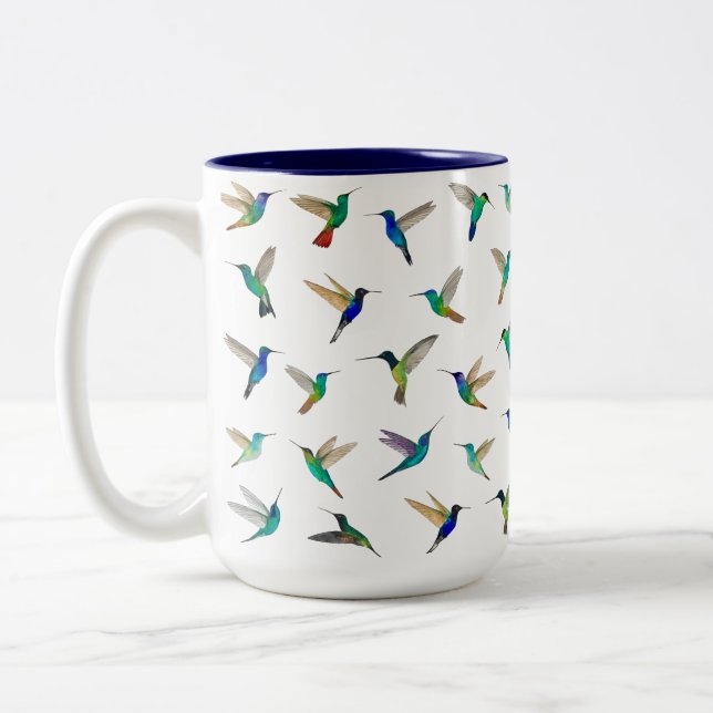 Hummingvögel Zweifarbige Tasse (Links)