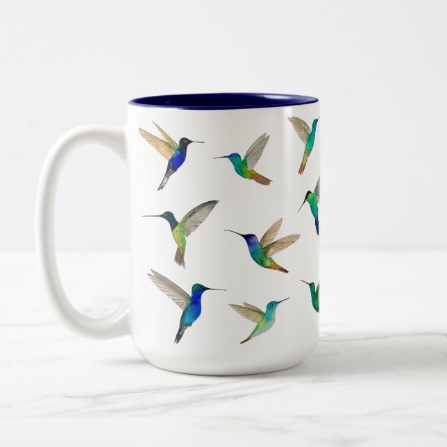 Hummingvögel Zweifarbige Tasse (Links)