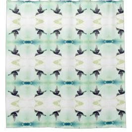 Hummingvogelmuster Duschvorhang