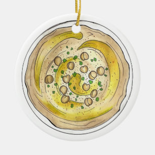 Hummus Houmous Mediterranean Middle Eastern Food Keramik Ornament