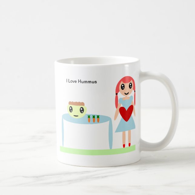 Hummus Liebe "I Liebe hummus" Tasse (Rechts)