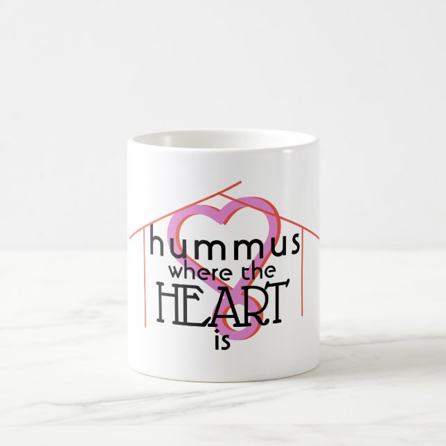 Hummus wo das Herz Spaß macht Typografie Kaffeetasse (Mittel)