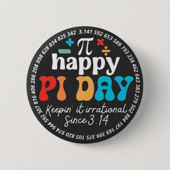 Humor Be Irrational Celebrate Pi Symbol Math  Button (Vorderseite)