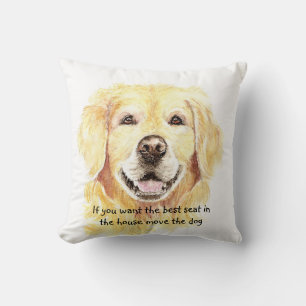 Humor Bester Platz im Haus Hund Haustier Tier Kissen