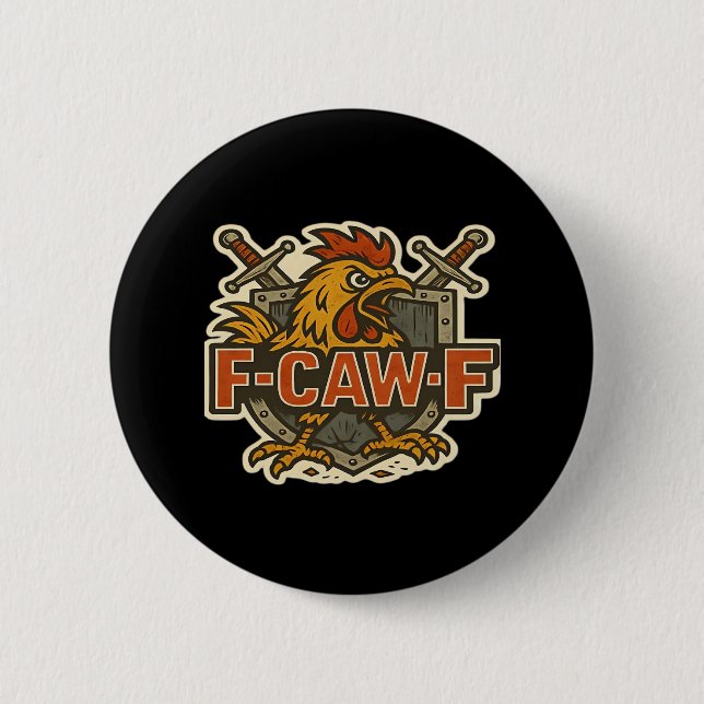 Humor Crow Funny Gothic F-Caw-F Button (Vorderseite)